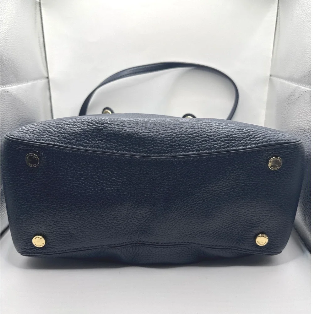 Michael Kors Annabelle Pebbled Leather Tote Crossbody Shoulder Bag Navy NWOT‎